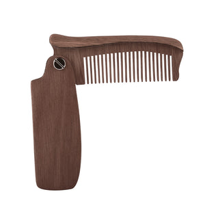 Pocket Size Wooden Folding Beard Comb