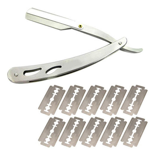 Straight Edge Steel Razor Foldable Shaving Knife